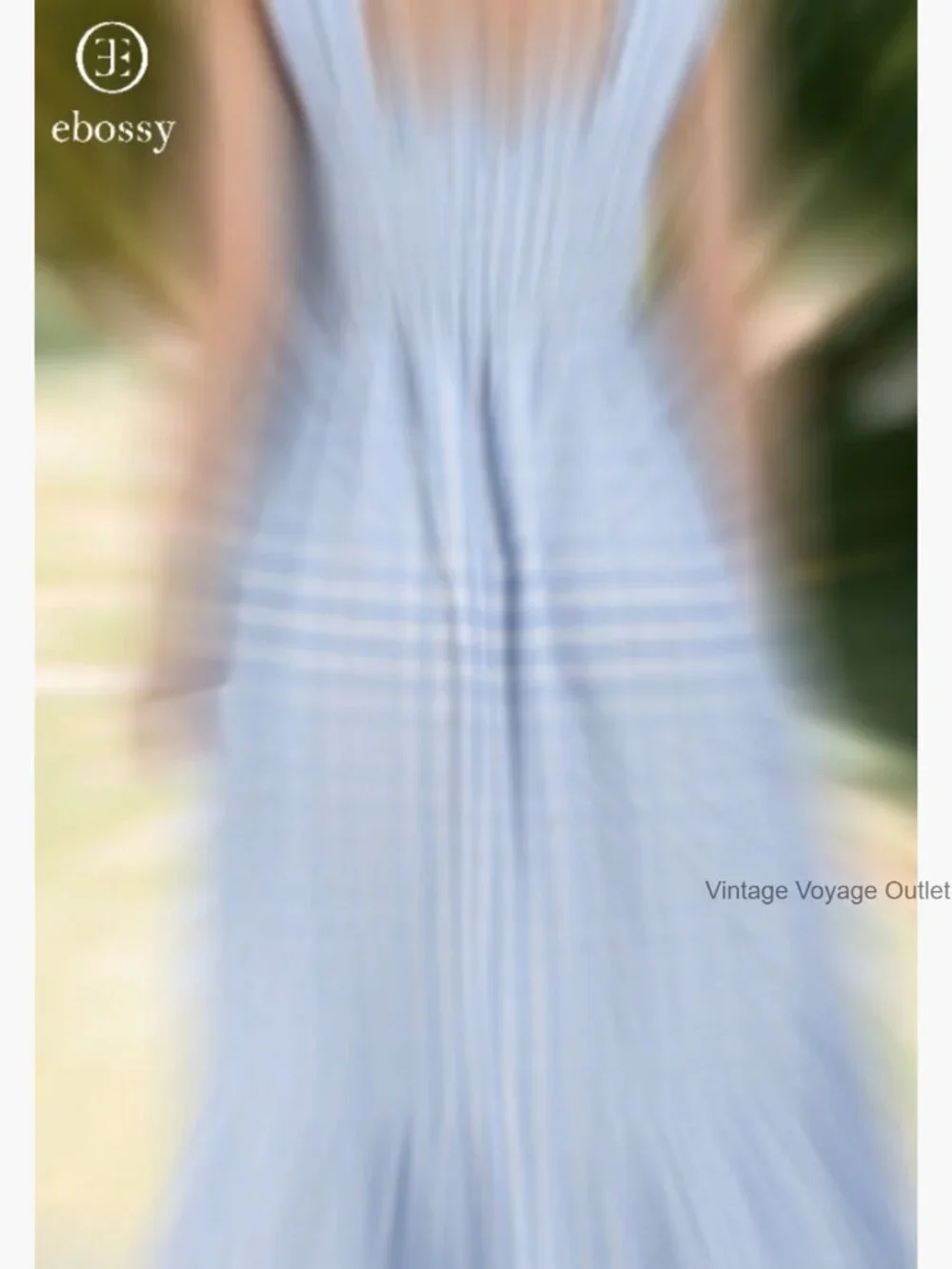 Sleeveless Smocked Plaid Maxi Dress Flowy Ruffle Boho Casual - Picture 6 of 6